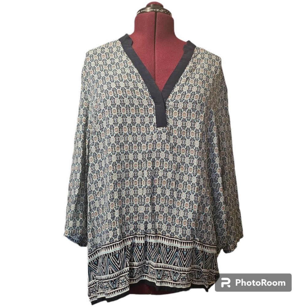 Cynthia‎ Rowley Navy Blue Blouse Plus Size 2X